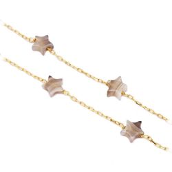 Pulseira Estrela com Pedra Agata em Ouro 18 Kilates - 21541